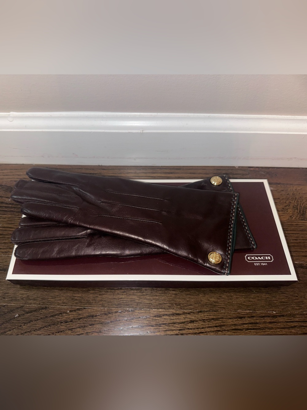 Coach Women’s Leather Gloves in Brown